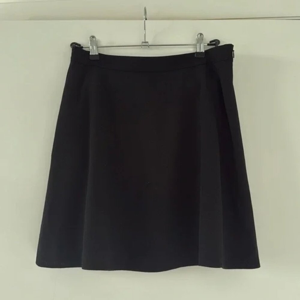 Valentino Classic Black A-line Wool and Silk Mini Skirt